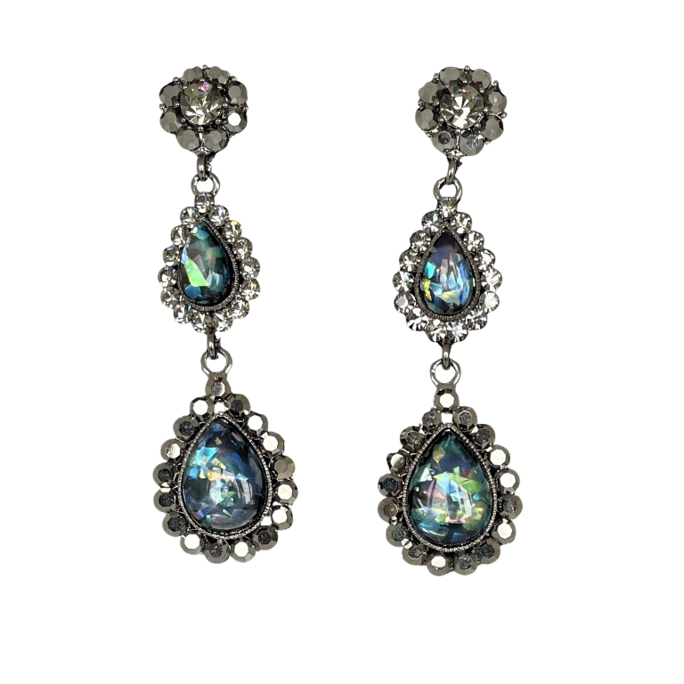 A Pair of Vintage Butler & Wilson Faux Opal Drop Earrings for Pierced Ears