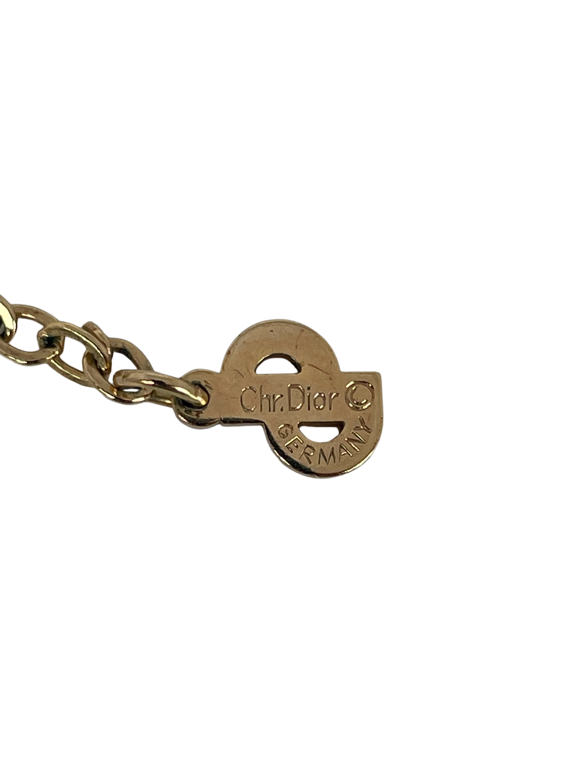 A Vintage Christian Dior Crystal Heart Necklace