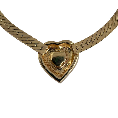 A Vintage Christian Dior Crystal Heart Necklace