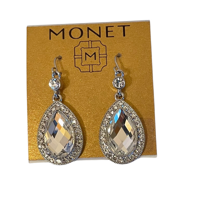 A Pair of Vintage Monet Teardrop Dangle Earrings for Pierced Ears