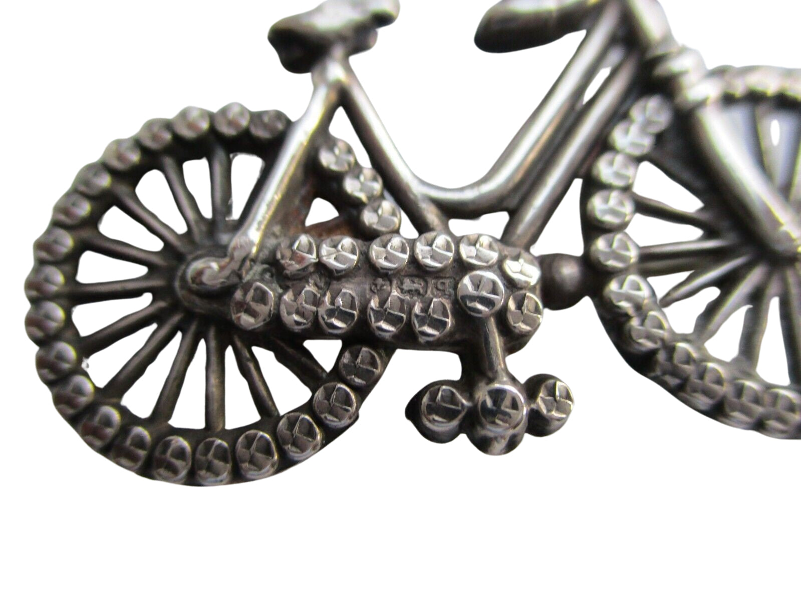An Antique Silver Bicycle Brooch, 1915