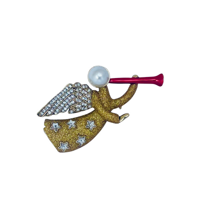 Butler & Wilson Angel with Horn Brooch