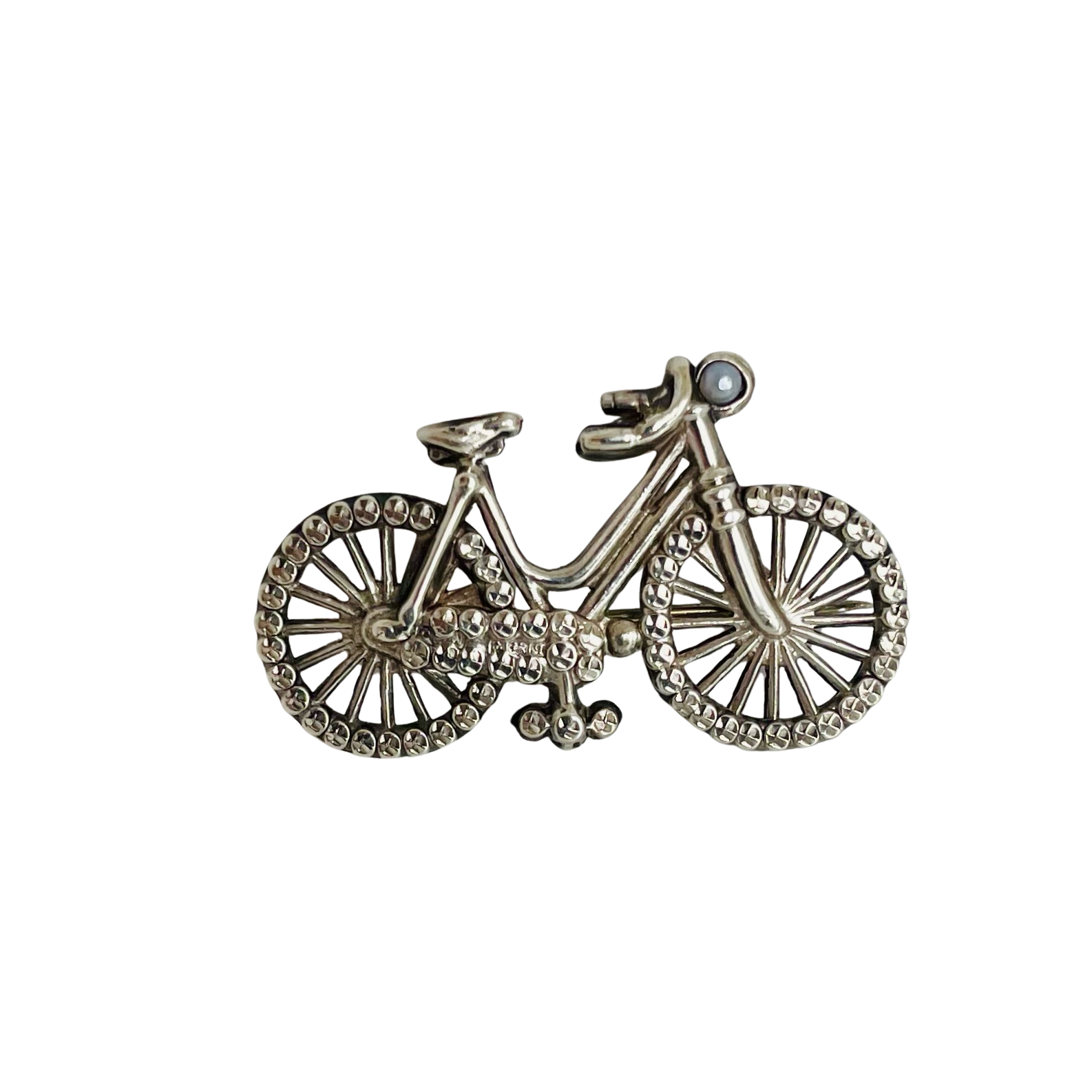 An Antique Silver Bicycle Brooch, 1915