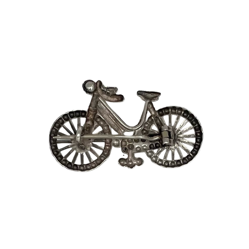 An Antique Silver Bicycle Brooch, 1915
