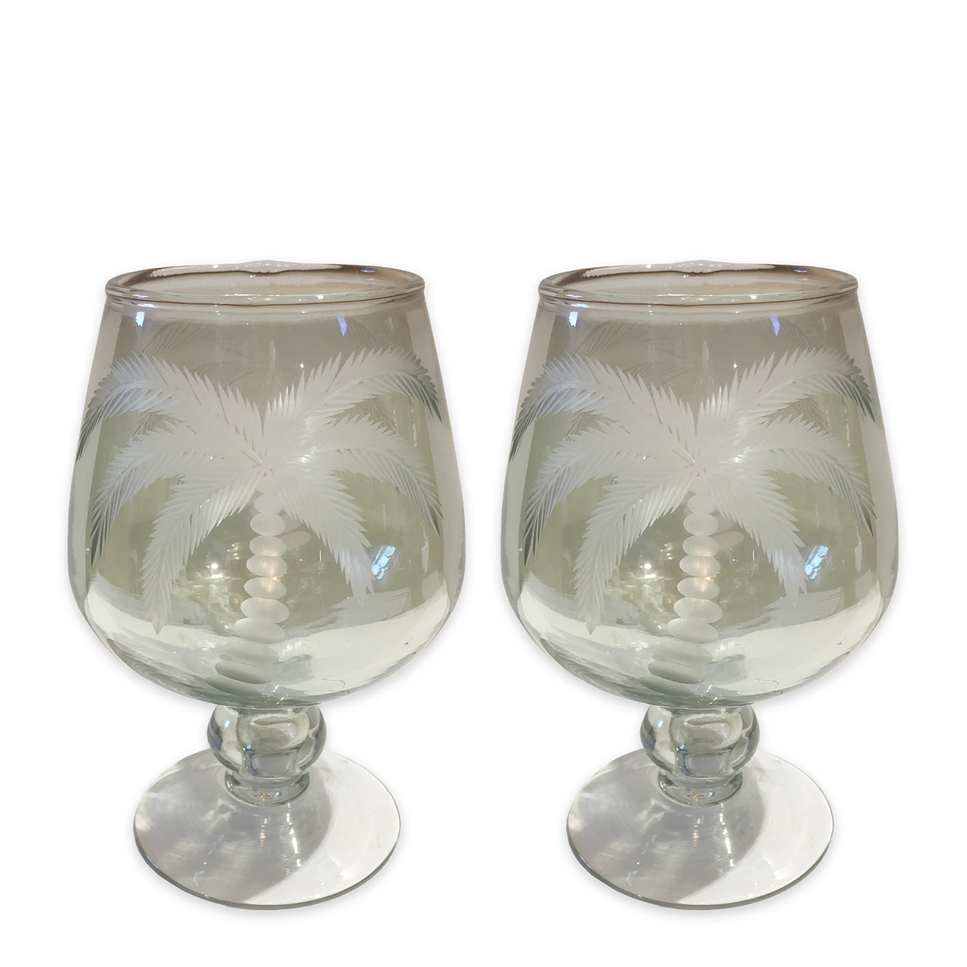A Pair of Palm Etched Glasses