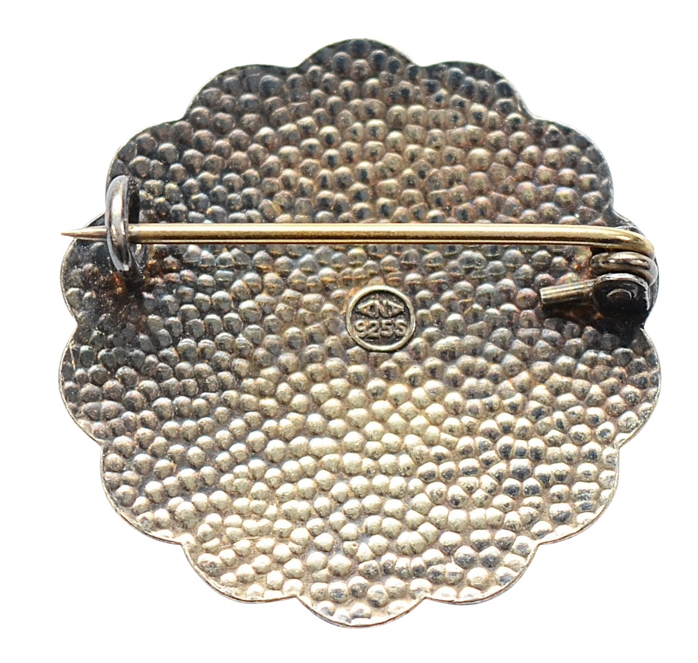 Vintage Arne Nordlie Mid-Century Sterling Silver and Guilloché Enamel Rose Brooch