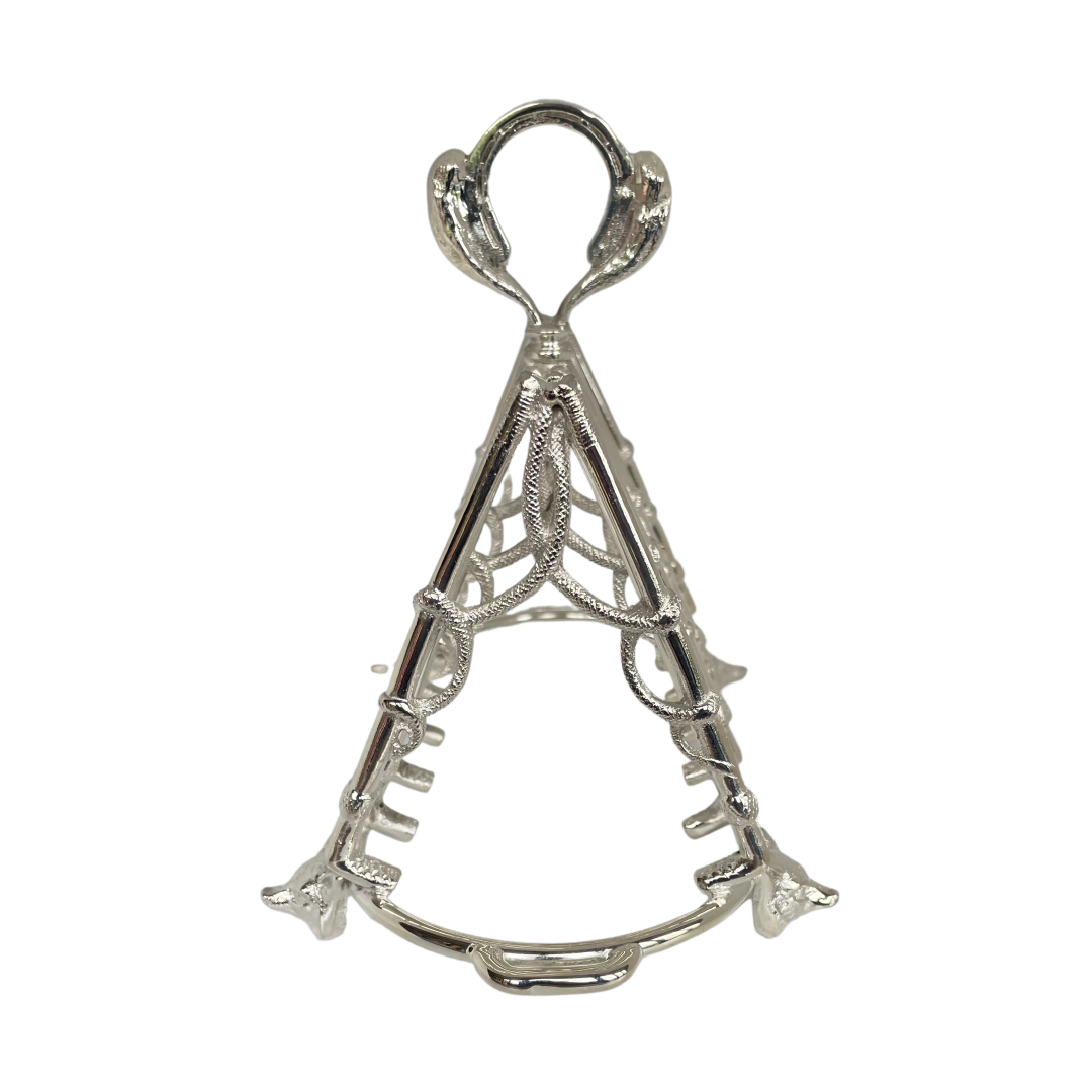 A Vintage Riding Crop and Fox Head Silver Plated Toast Rack