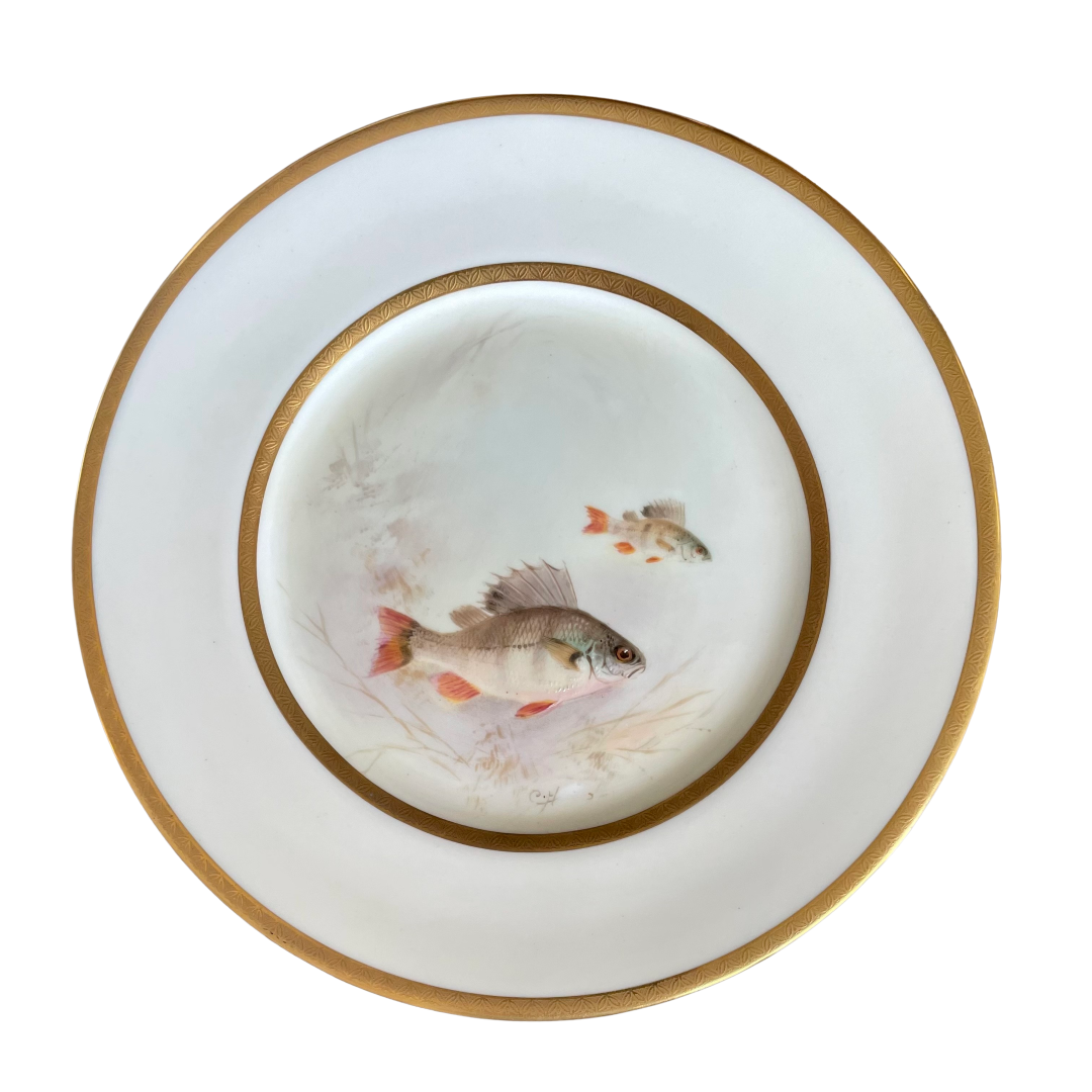 An Antique Royal Doulton Perch Plate