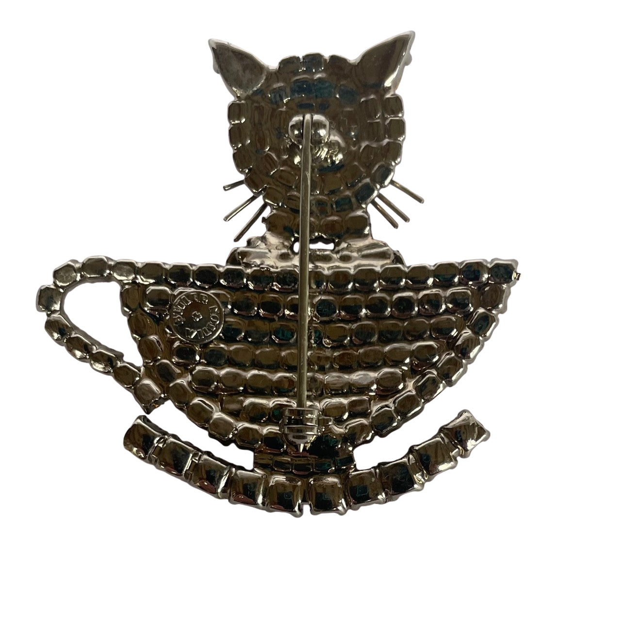 Rare Vintage Butler & Wilson Cat in Teacup Brooch