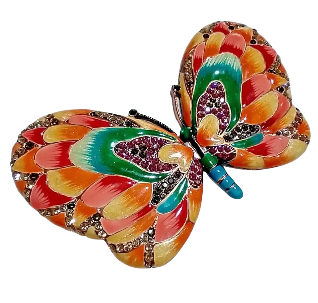 A Butler & Wilson Butterfly Gemstone Compact Mirror