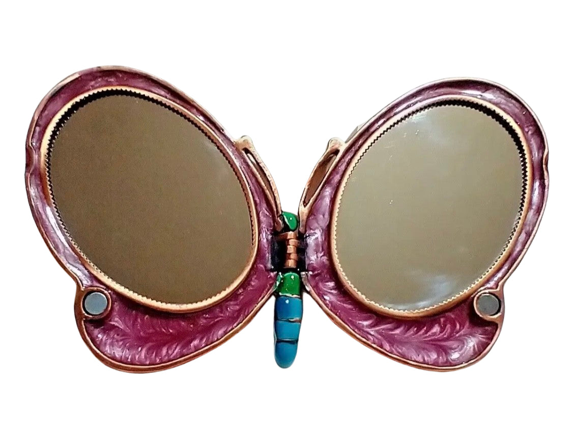 A Butler & Wilson Butterfly Gemstone Compact Mirror