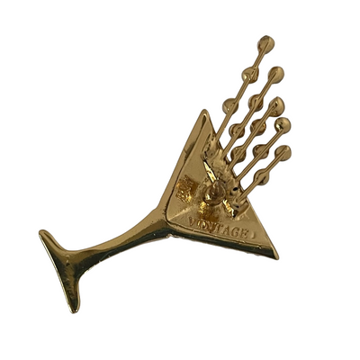 Vintage Butler & Wilson Small Gold-Tone Cocktail Glass Brooch