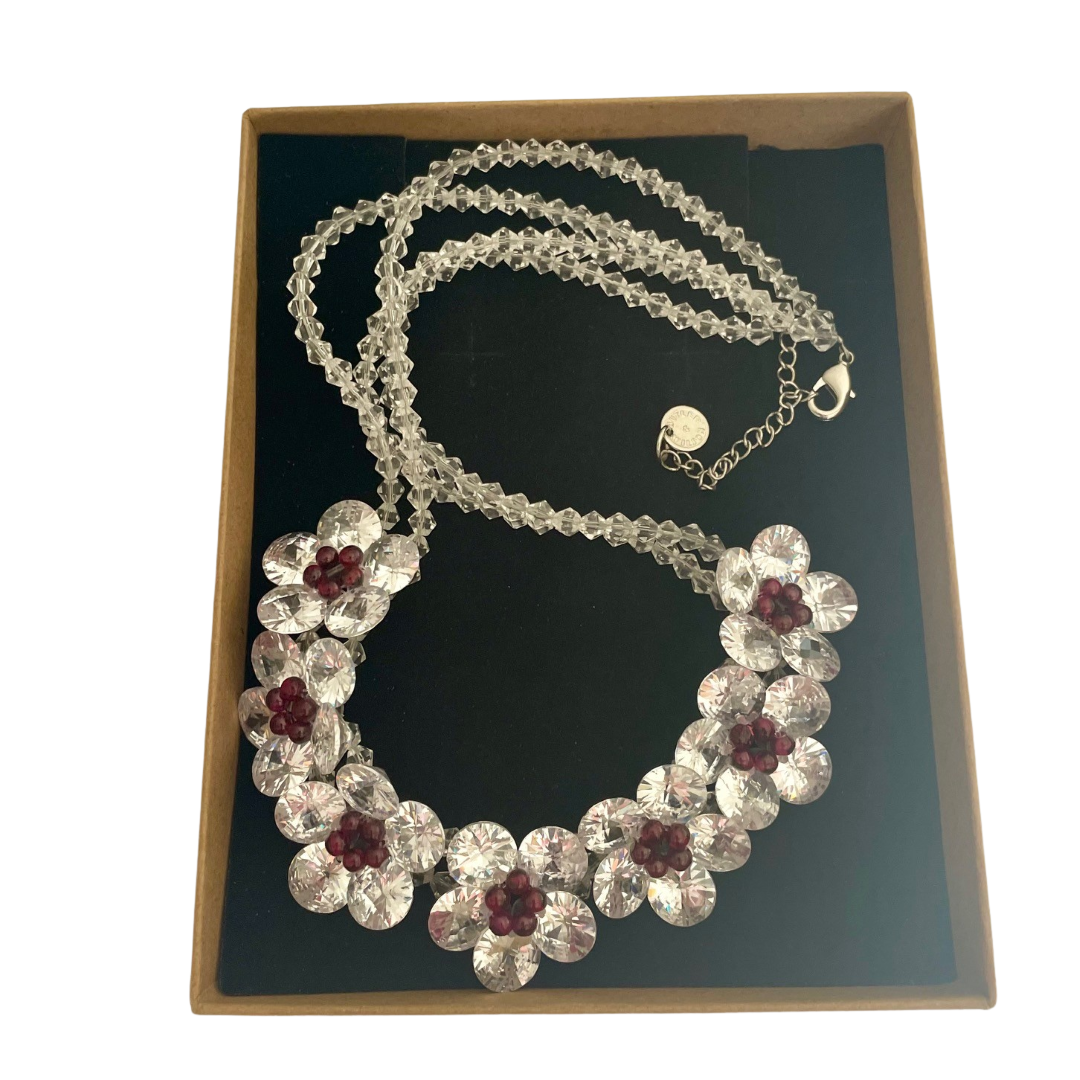 A Vintage Butler & Wilson Floral Crystal Necklace