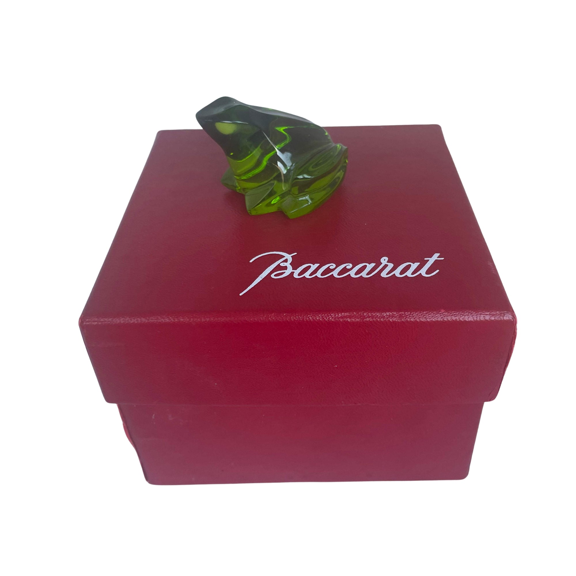 A Vintage Baccarat Green Crystal Frog