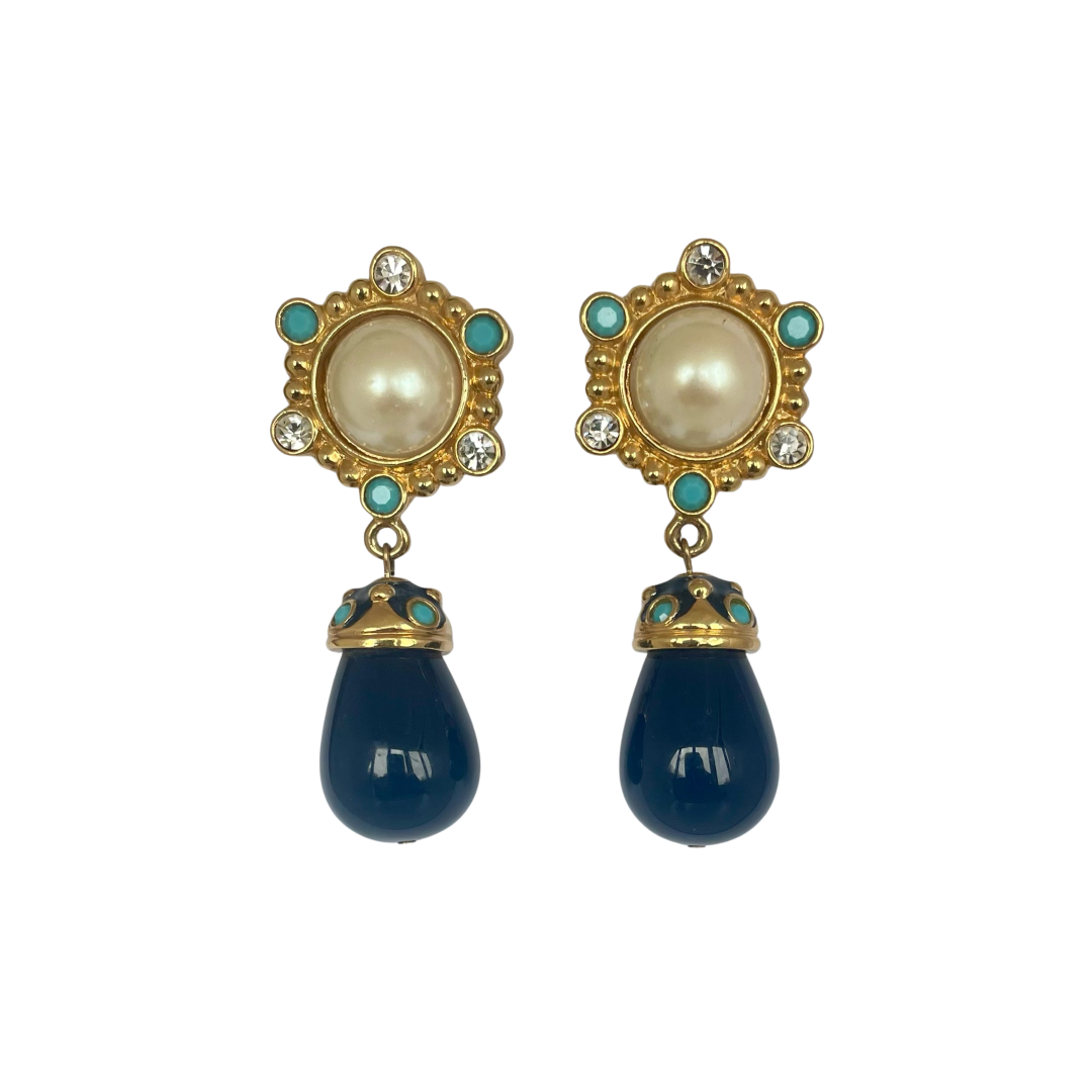 A Pair of Vintage Barrera Statement Clip Earrings, 1980s