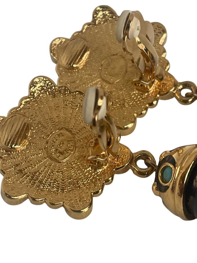 A Pair of Vintage Barrera Statement Clip Earrings, 1980s