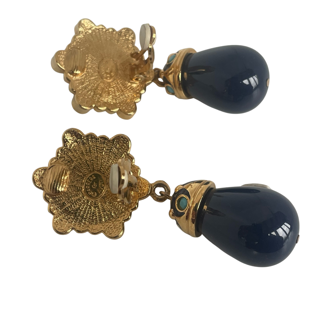 A Pair of Vintage Barrera Statement Clip Earrings, 1980s