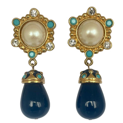 Barrera Clip on Statement Earrings, 1980s Annabel James