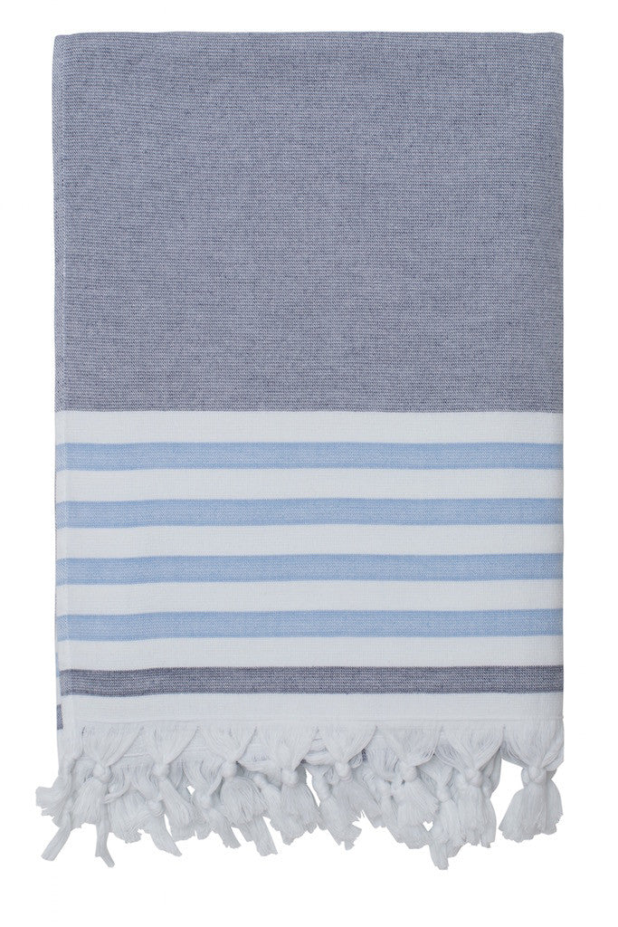 Beach Hamam Towel Navy/Forget-me-not