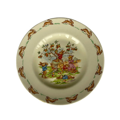 A Vintage Bunnykins Plate, Apple Picking