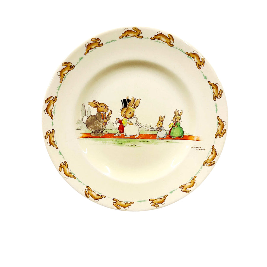 A Rare Vintage Bunnykins Plate, Wedding