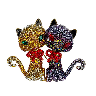 Butler & Wilson Two Cats Brooch