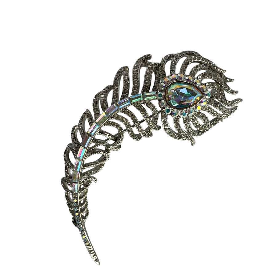 Butler & Wilson Silver Tone Feather Brooch