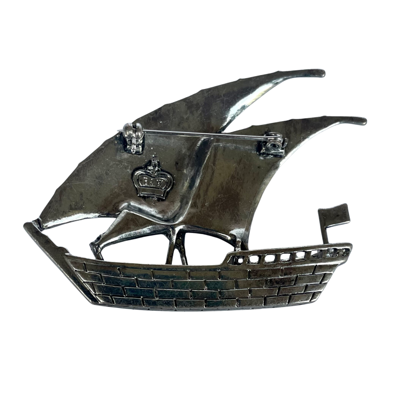 Vintage Butler & Wilson Silver-Tone Sail Boat Brooch