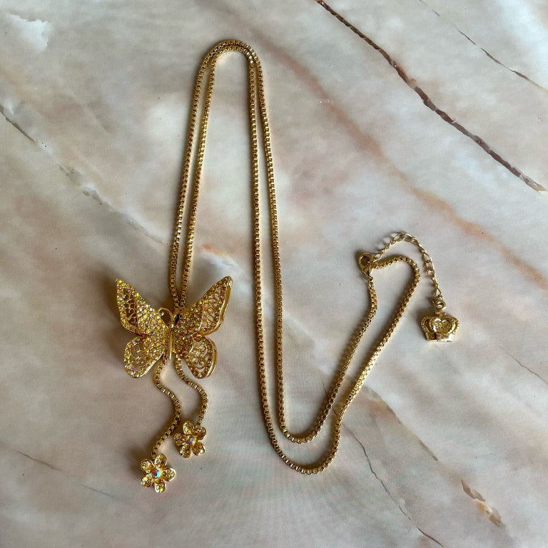 A Butler & Wilson Butterfly Long Necklace