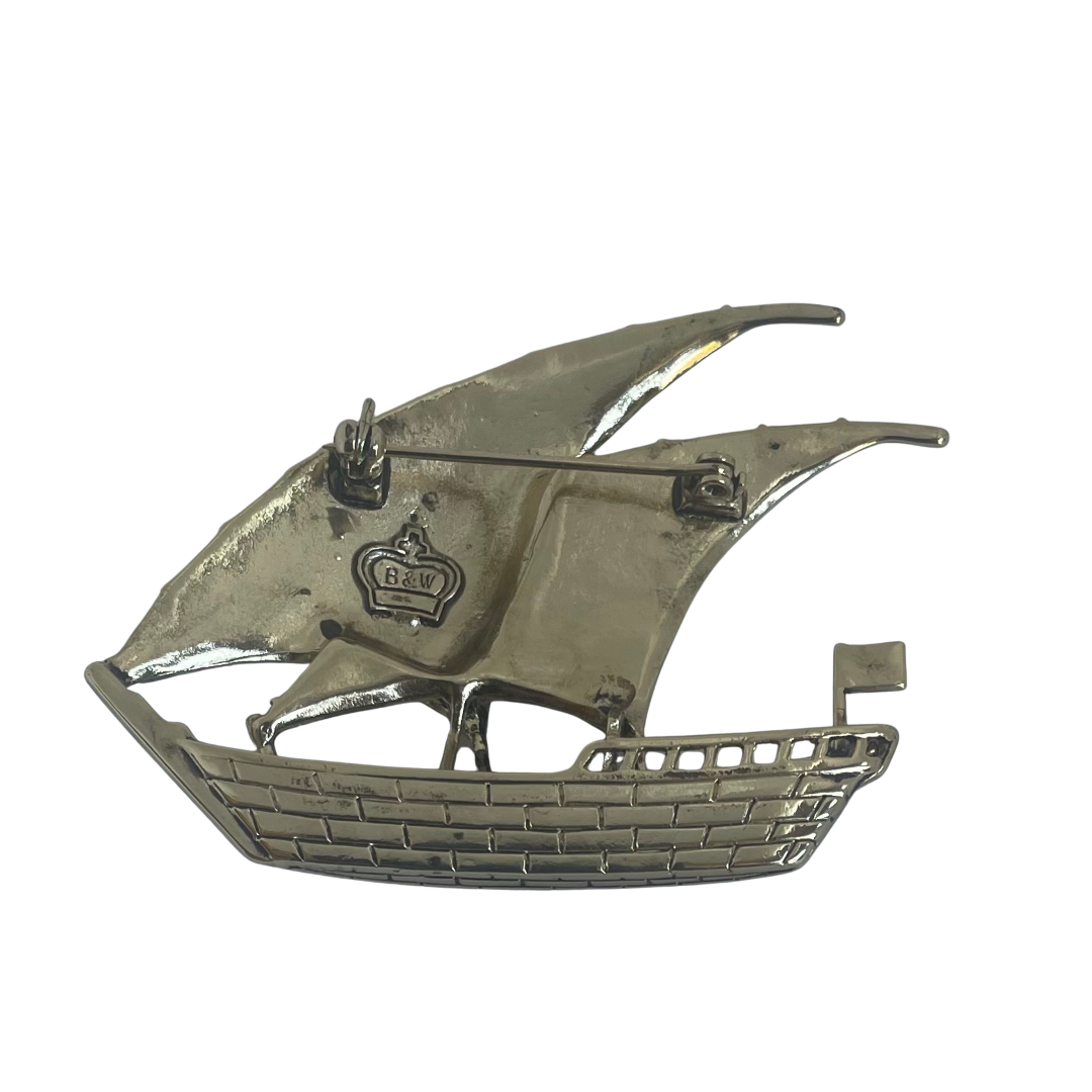 A Vintage Butler & Wilson Gold-Tone Sail Boat Brooch