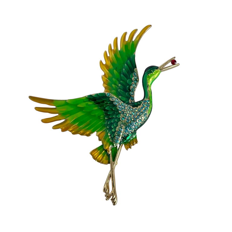 A Butler & Wilson Crane Brooch