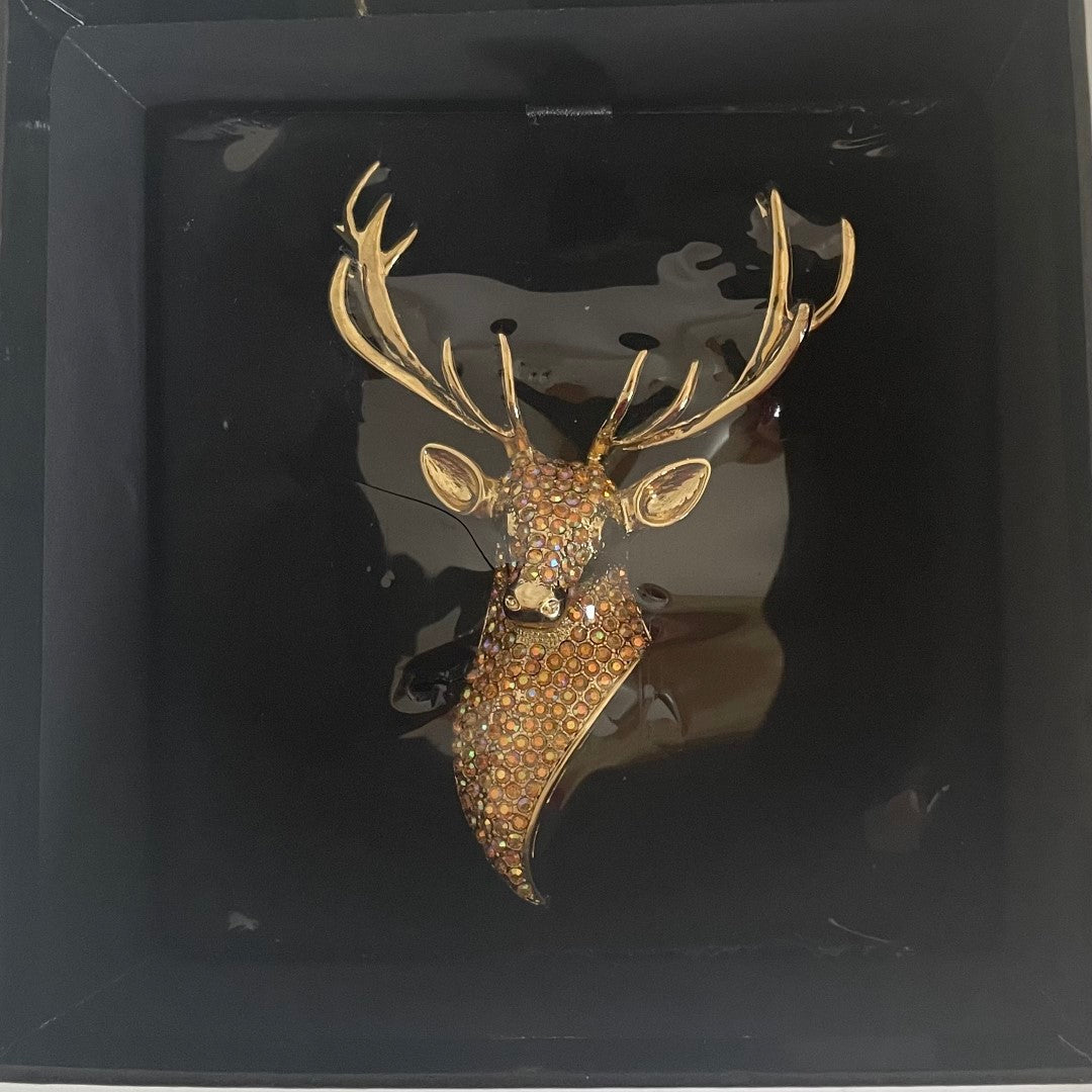 Butler & Wilson Golden Stag Head Brooch, 50th Anniversary Edition, Sealed in Original Box