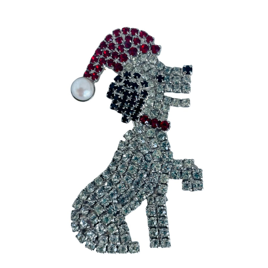 A Butler & Wilson Vintage Christmas Dog Brooch