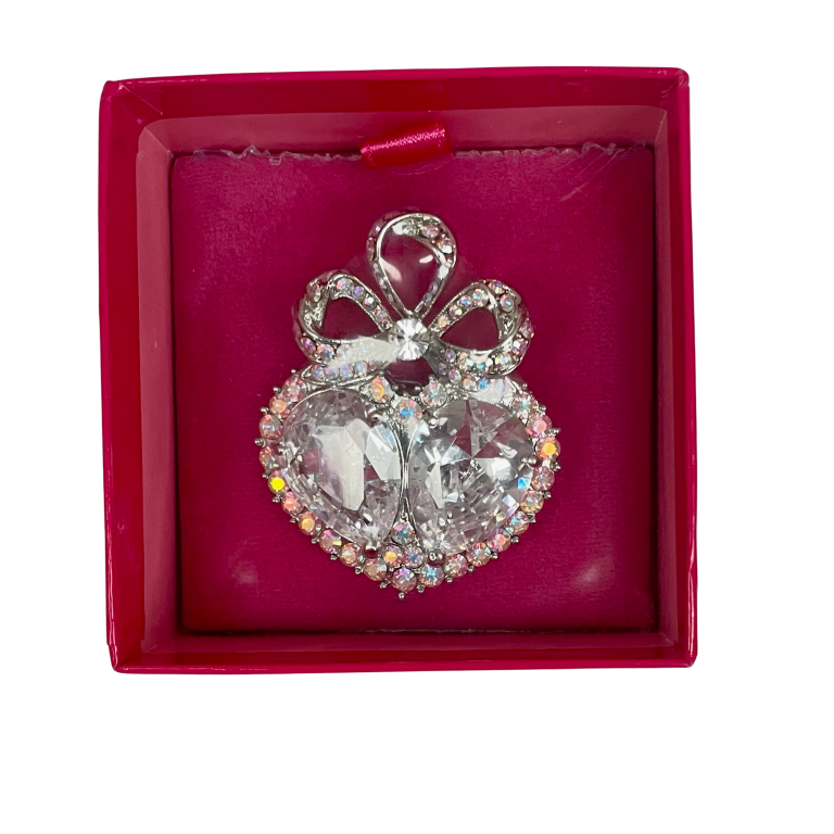 A Vintage Butler & Wilson Aurora Borealis Heart and Bow Brooch