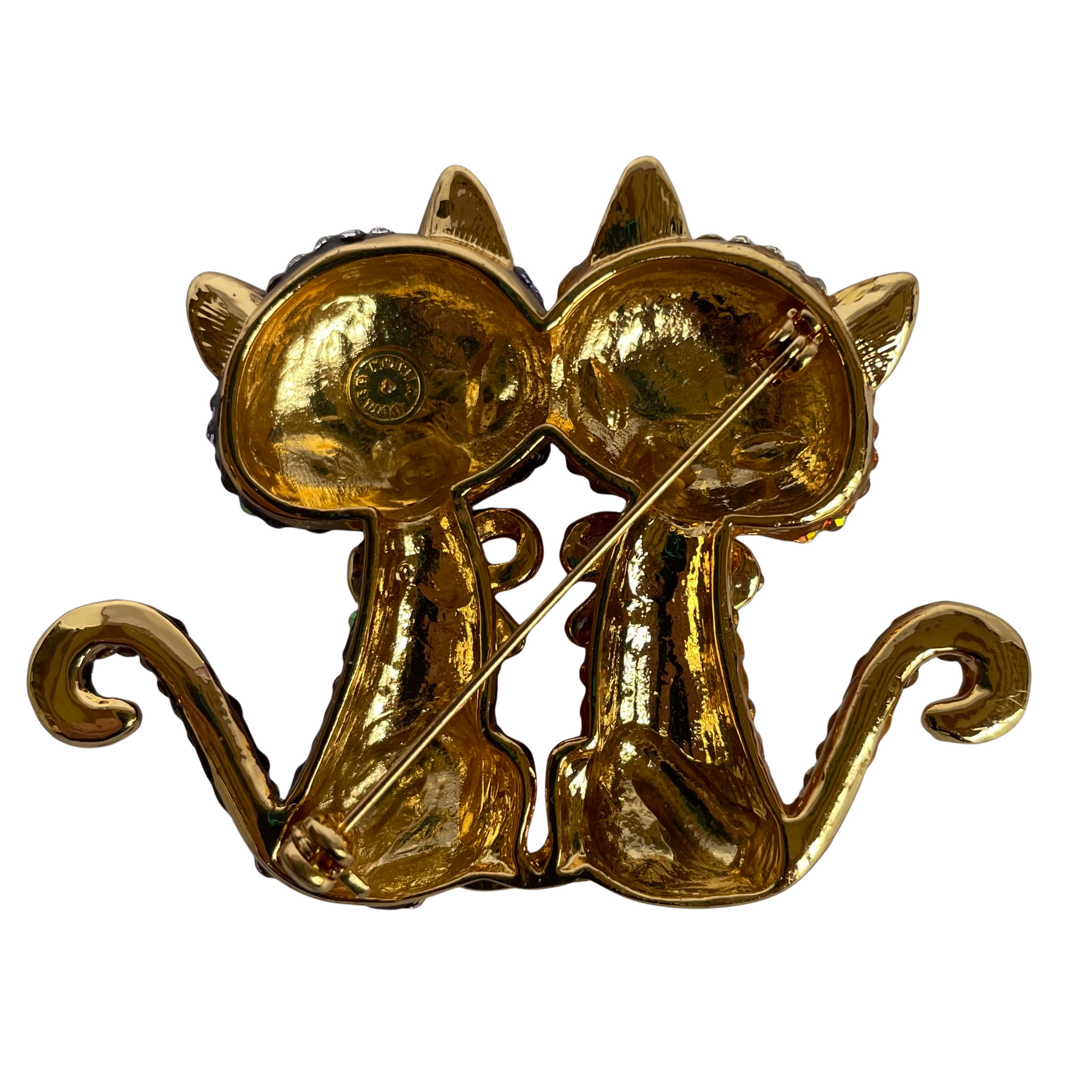 Butler & Wilson Two Cats Brooch