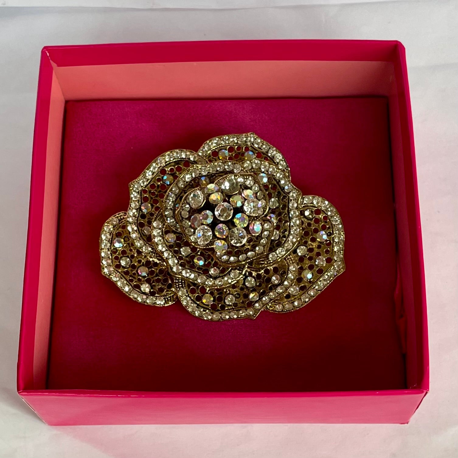 Vintage Butler & Wilson Crystal Rose Brooch