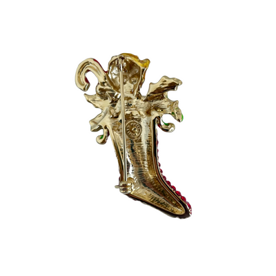 Butler & Wilson Kitten in Stocking Brooch