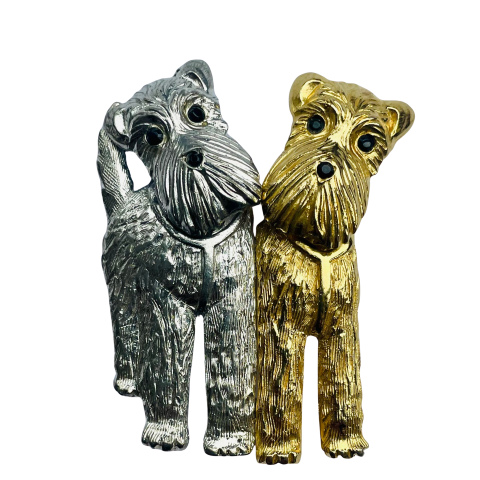 Rare, Vintage Butler & Wilson Nodding Dogs Brooch