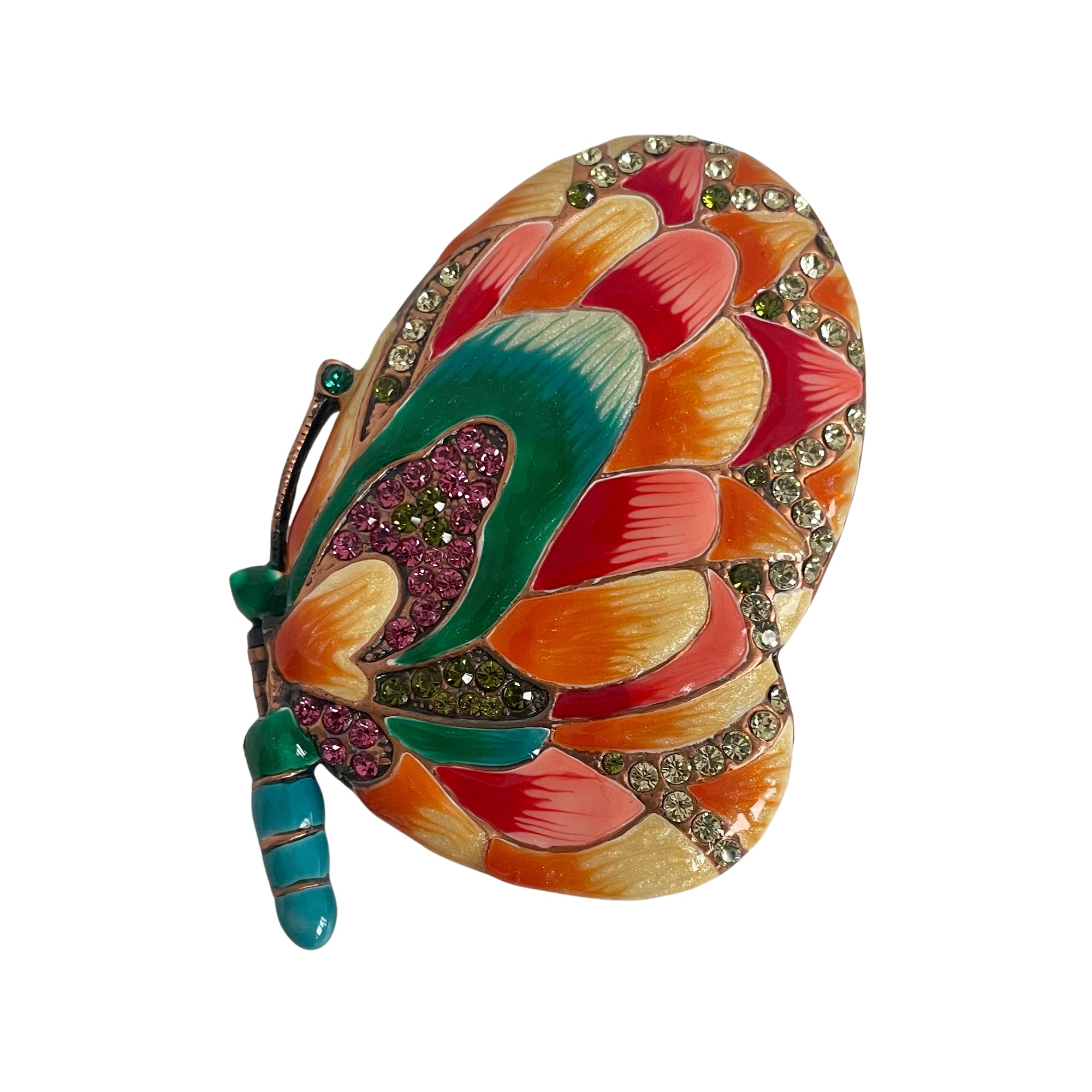 A Butler & Wilson Butterfly Gemstone Compact Mirror