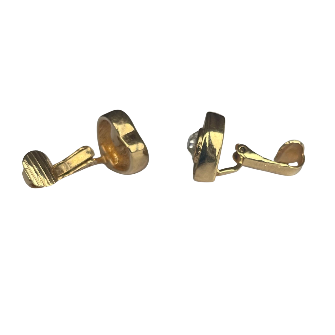 Vintage Christian Dior Heart Necklace and Clip Earrings - Gold Plated with Crystals, Original Box