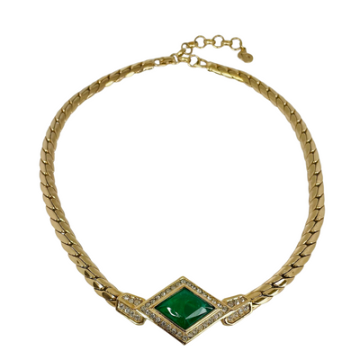 Vintage Christian Dior Art Deco Style Necklace and Earring Set, 1970s