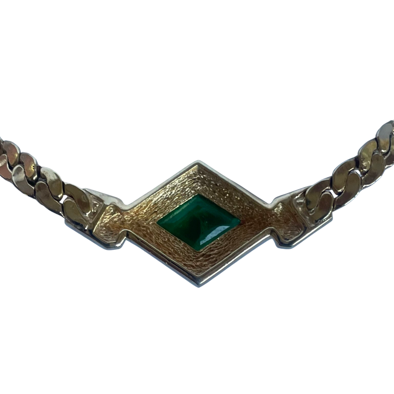 Vintage Christian Dior Art Deco Style Necklace and Earring Set, 1970s