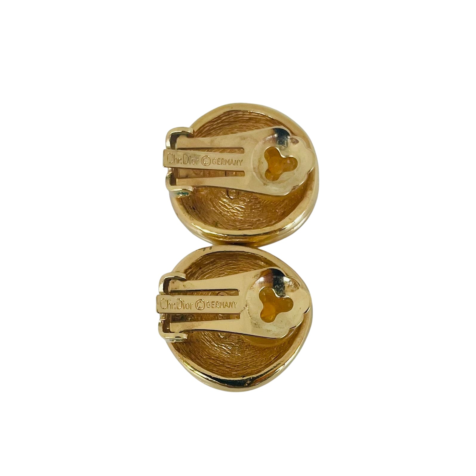 A pair of Vintage Christian Dior Faux Ruby Clip On Earrings