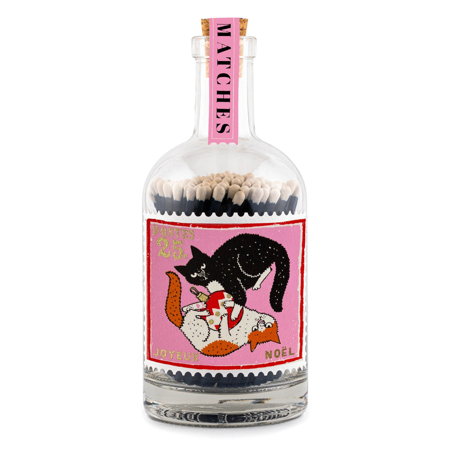 Christmas Cats Stamp Matches Bottle