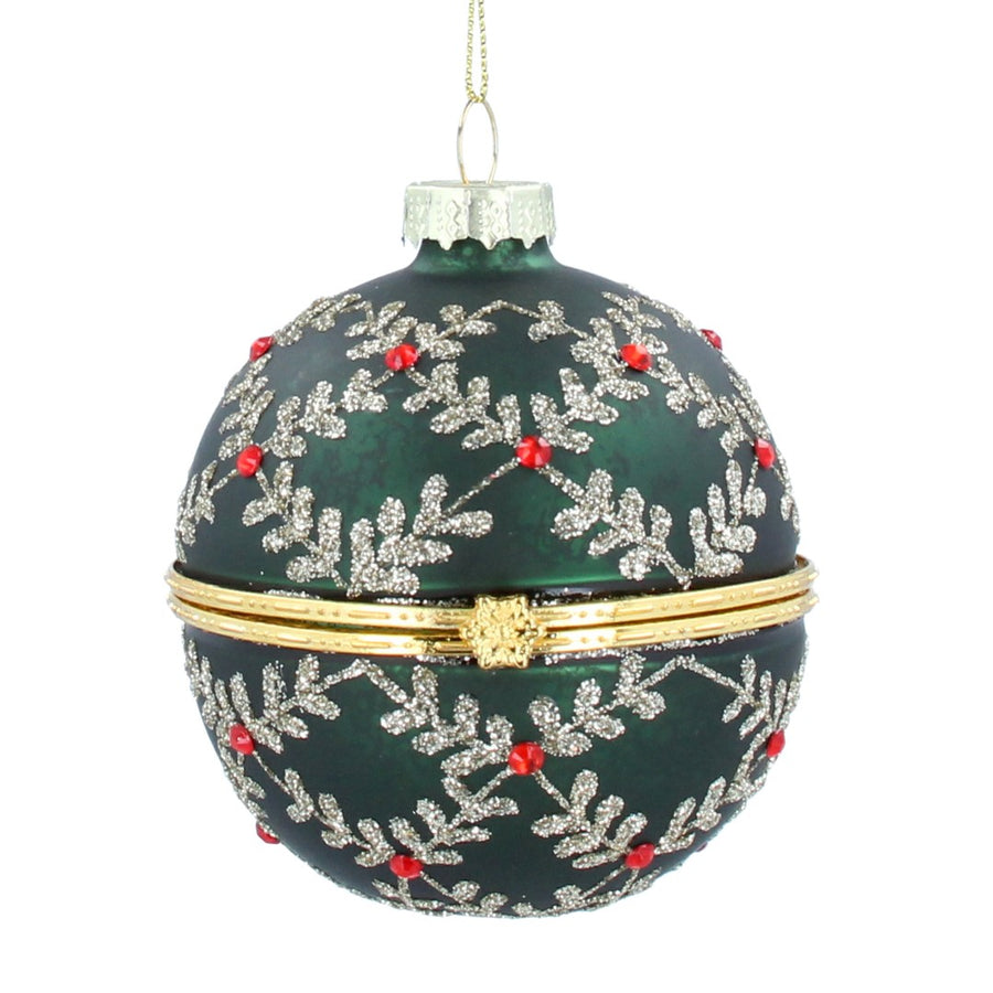 Christmas Bauble which Opens - Green Fabergé style