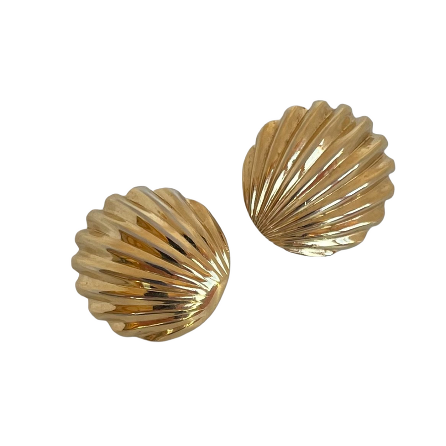 A pair of Vintage Trifari Shell Clip Earrings