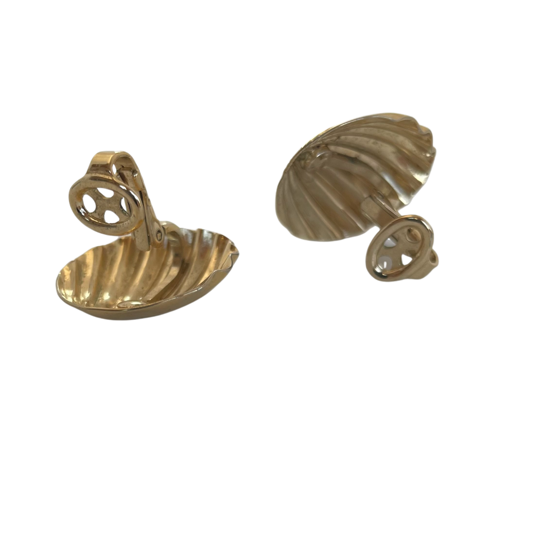 A pair of Vintage Trifari Shell Clip Earrings