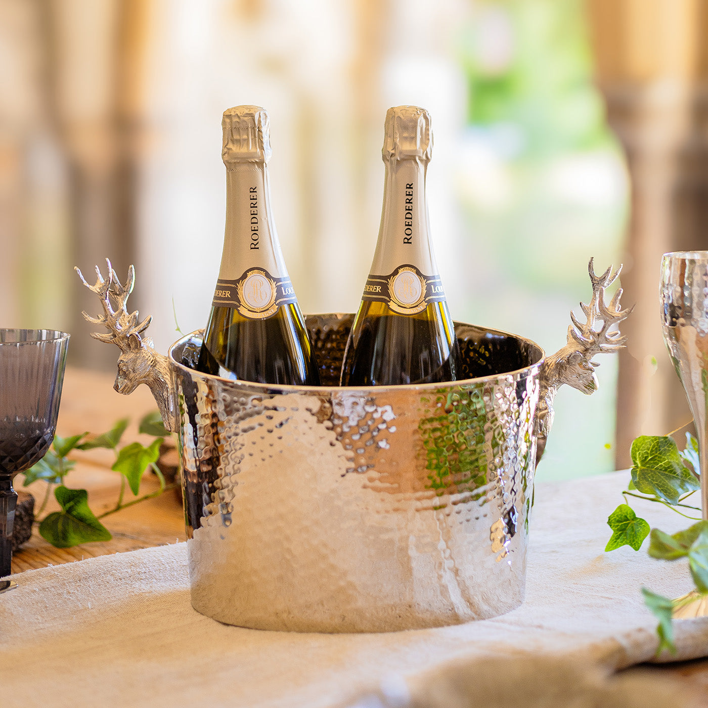 Champagne Bath with Stag Handles
