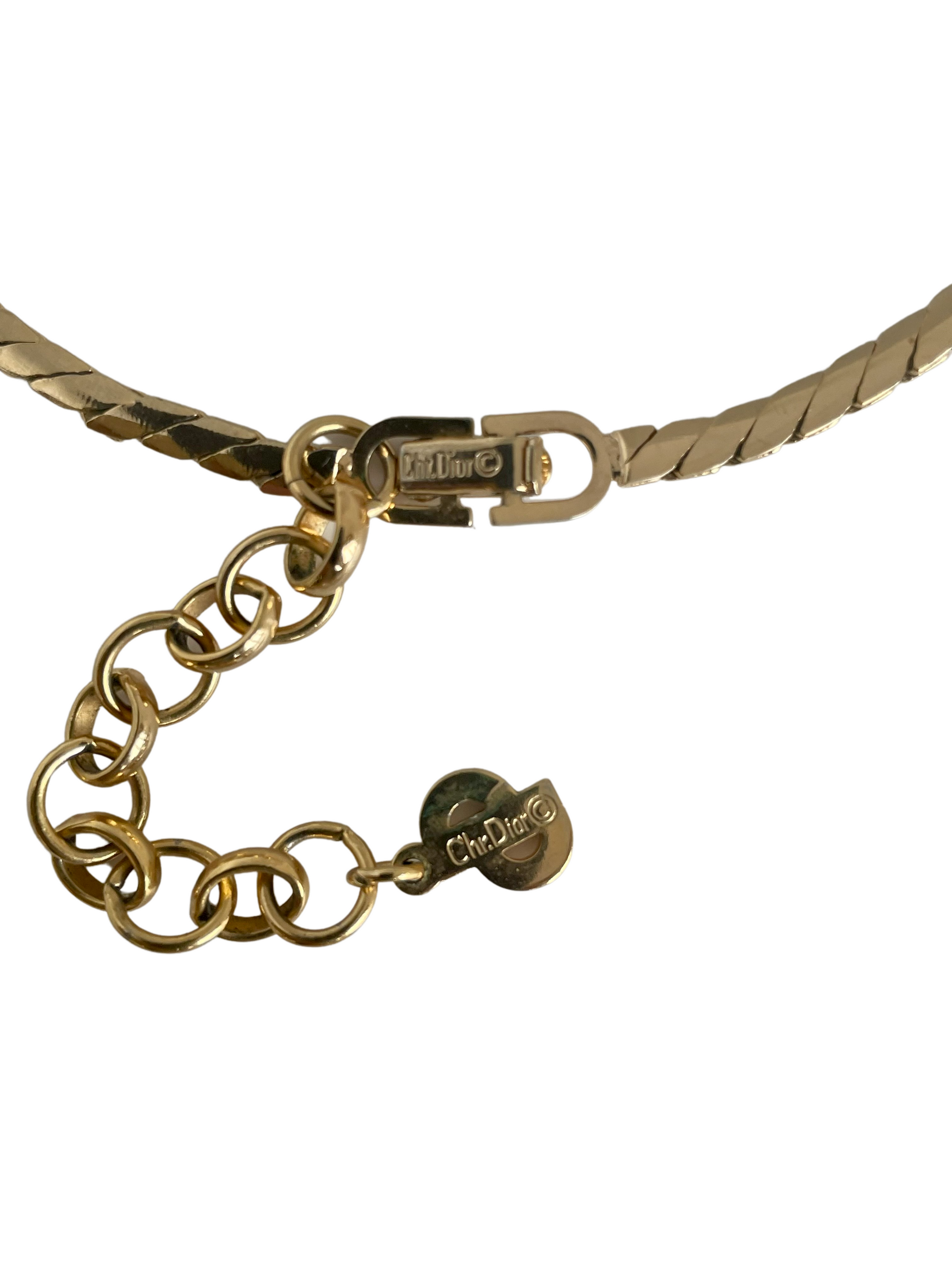 A Christian Dior Vintage Necklace with Faux Mabe Pearl Centrepiece