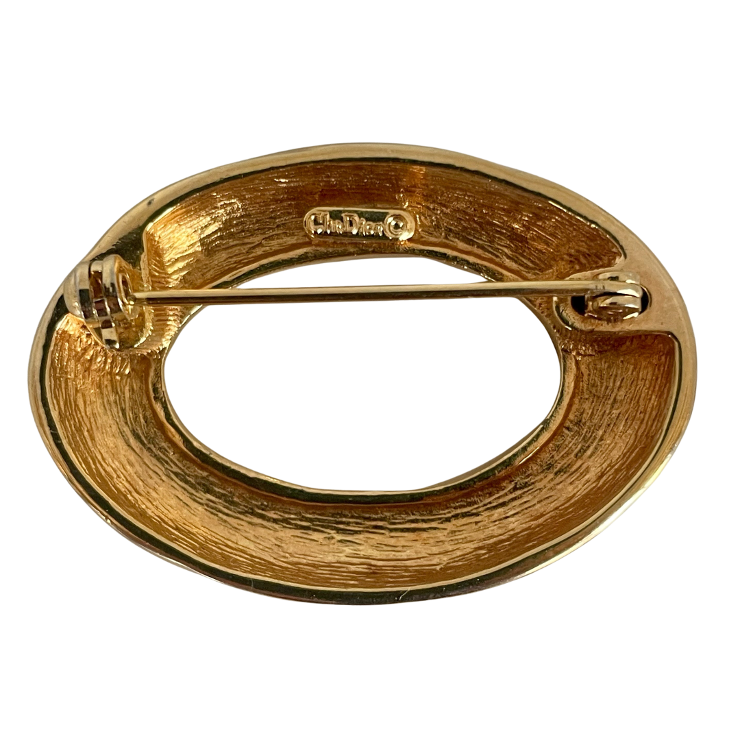 A Christian Dior Vintage Oval Brooch,  1980s